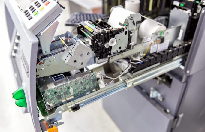 Internal structure of the ATM. Receipt printer